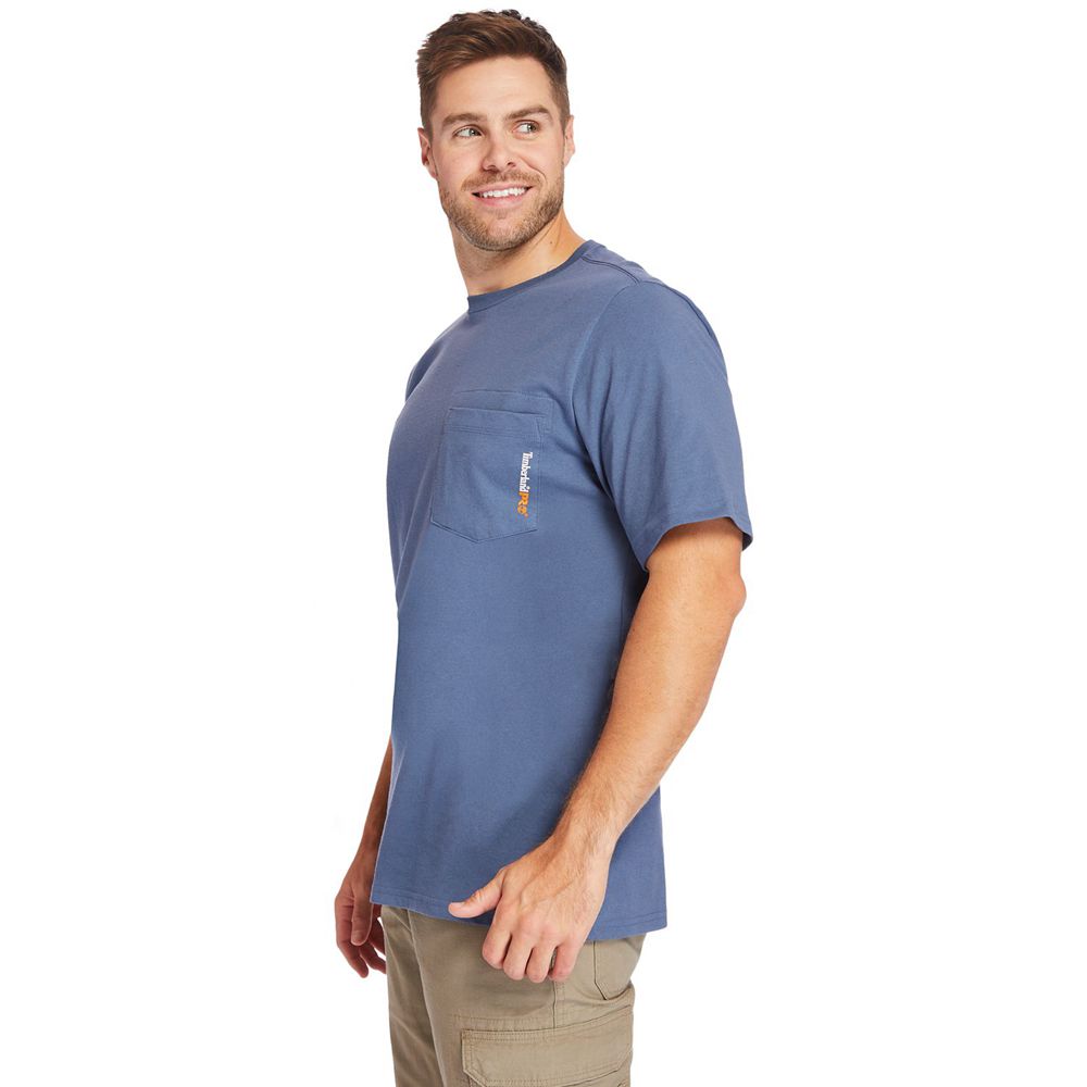 Timberland Μπλουζάκια Ανδρικα Μπλε - Pro® Big & Tall Base Plate Short-Sleeve - Greece 1894526-SB